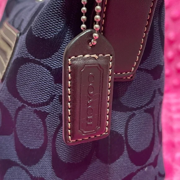 Coach Demi Shoulder bag Navy monogram - Picture 7 of 10